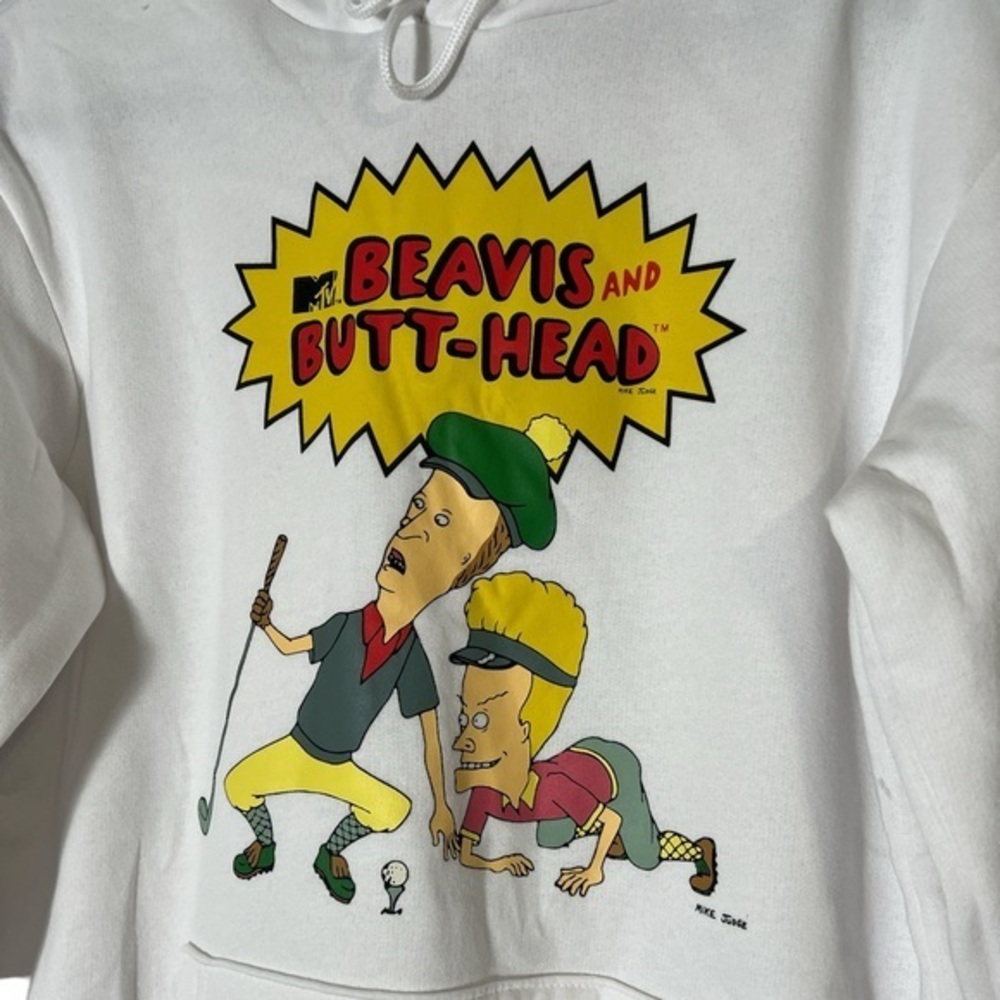 MTV Beavis & Butt-head hoodie Sweatshirt Pullover playing golf Size S small NWOT - Picture 2 of 10